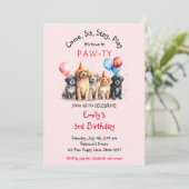ペットパピードッグ誕生日ポーティ 招待状 (スタンド正面)
