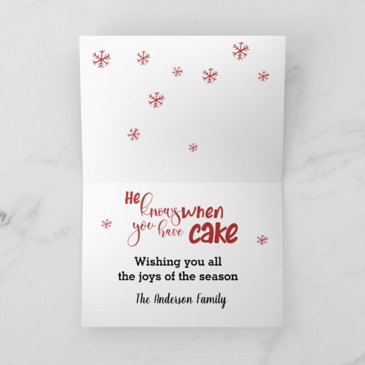 ペットパーソナライズされたおもしろいフォトファミリークリスマス シーズンカード (内部)