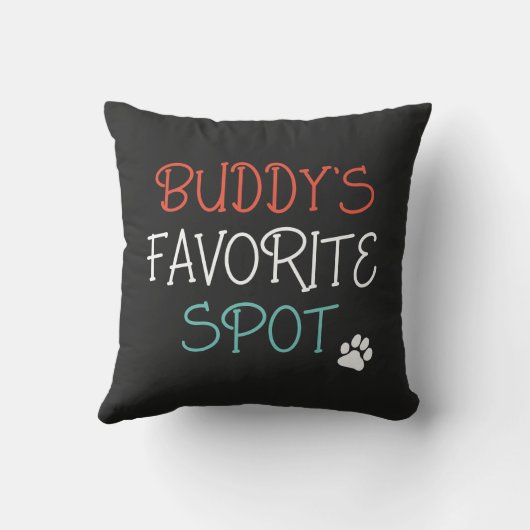 ペットパーソナライズされたお気に入りの愛犬向けスポット クッション (裏面)