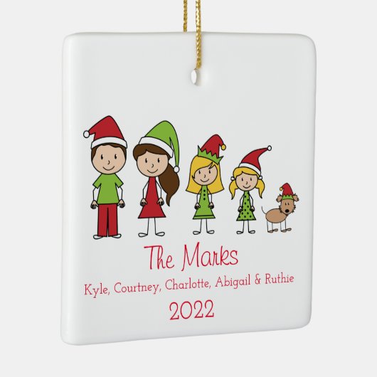 ペットパーソナライズされたと可愛いクリスマスキャラクター セラミックオーナメント (右)
