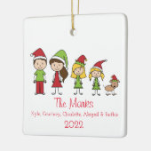 ペットパーソナライズされたと可愛いクリスマスキャラクター セラミックオーナメント (左)