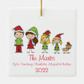 ペットパーソナライズされたと可愛いクリスマスキャラクター セラミックオーナメント (裏面)