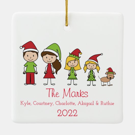 ペットパーソナライズされたと可愛いクリスマスキャラクター セラミックオーナメント (裏面)
