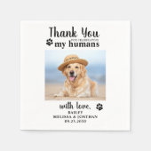 ペットパーソナライズされたの写真ありがとう犬結婚の スタンダードカクテルナプキン (正面)