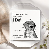 ペットパーソナライズされたの写真ありがとう犬結婚の スタンダードカクテルナプキン