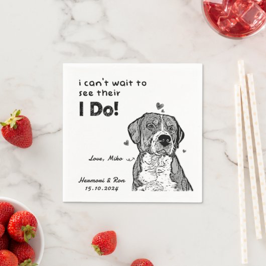 ペットパーソナライズされたの写真ありがとう犬結婚の スタンダードカクテルナプキン (インサイチュ)