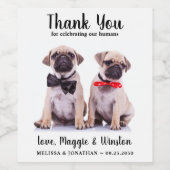 ペットパーソナライズされたの写真ありがとう犬結婚の ワインラベル (シングルラベル)