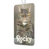 ペットパーソナライズされたの写真と名前の両面車 カーエアーフレッシュナー (左)