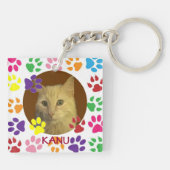 ペットパーソナライズされたの写真と名前の両面 キーホルダー (裏面)