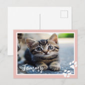ペットパーソナライズされたの写真と名前カスタム付きポストカード ポストカード (正面/裏面)