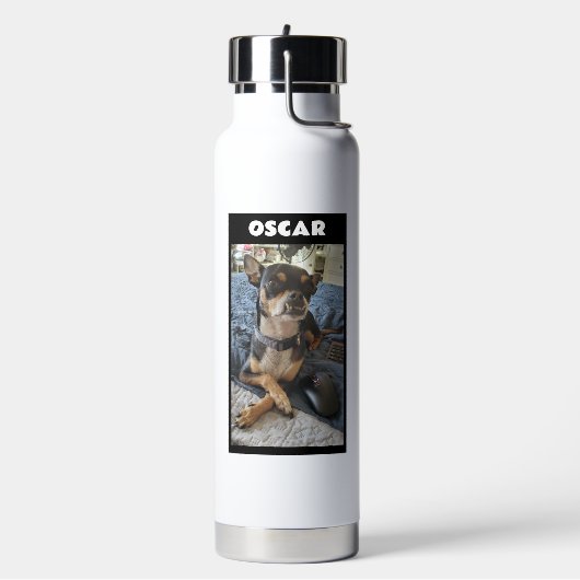 ペットパーソナライズされたの写真と名前 ウォーターボトル (左面)