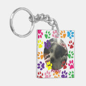 ペットパーソナライズされたの写真と名前 キーホルダー (正面左)