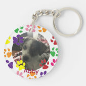 ペットパーソナライズされたの写真と名前 キーホルダー (裏面)