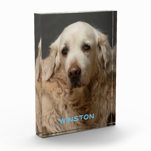 ペットパーソナライズされたの写真と名前 フォトブロック (左)