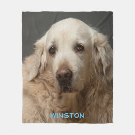 ペットパーソナライズされたの写真と名前 フリースブランケット
