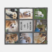 ペットパーソナライズされたの写真と文字犬の猫家族 フリースブランケット (正面(横))