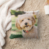 ペットパーソナライズされたの写真の名前（Plaid付き） クッション (ブランケット)