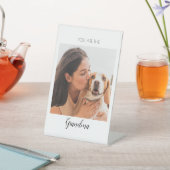 ペットパーソナライズされたの写真犬おばあちゃん母 台座サイン (インサイチュ)