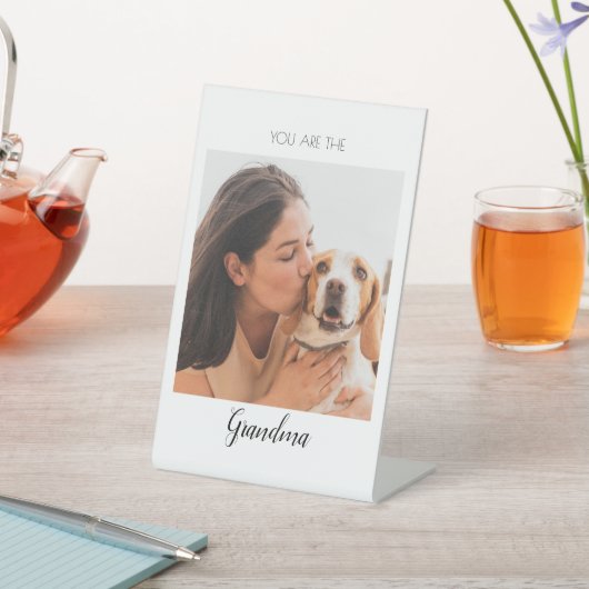 ペットパーソナライズされたの写真犬おばあちゃん母 台座サイン (インサイチュ)