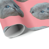 ペットパーソナライズされたの写真猫の子猫ピンク ラッピングペーパー (ロールコーナー)