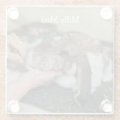 ペットパーソナライズされたの写真 ガラスコースター (裏面)