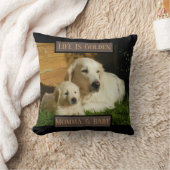 ペットパーソナライズされたの写真[Your Dog Here] Golden クッション (ブランケット)
