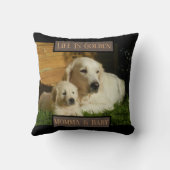 ペットパーソナライズされたの写真[Your Dog Here] Golden クッション (裏面)