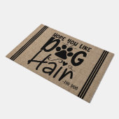 ペットパーソナライズされたの名前あなたが犬の髪を好きになることを願う ドアマット (アングル)