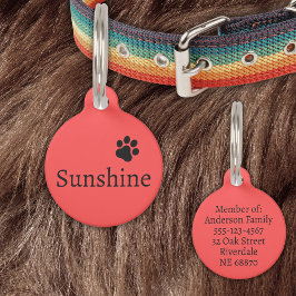 ペットパーソナライズされたの名前とアドレス（赤の黒） ペット　ネームタグ