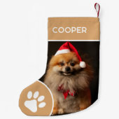 ペットパーソナライズされたの名前と写真のシンプル スモールクリスマスストッキング (裏面)