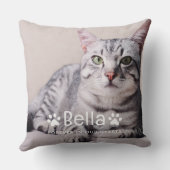 ペットパーソナライズされたの名前と写真カスタム記念碑 クッション (裏面)