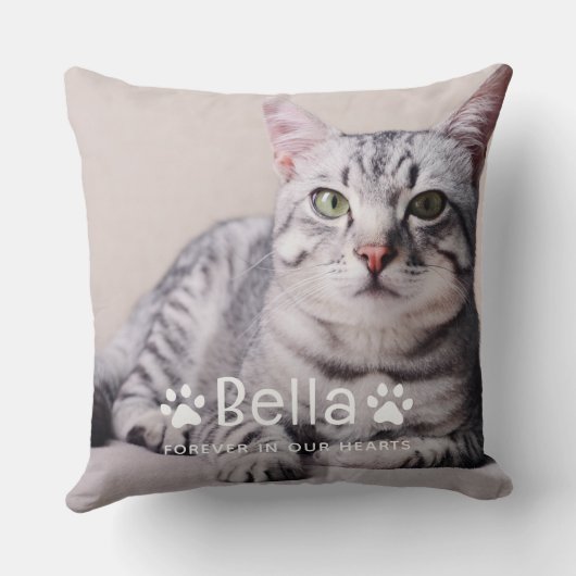 ペットパーソナライズされたの名前と写真カスタム記念碑 クッション (裏面)