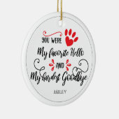 ペットパーソナライズされたの名前と引用文記念碑 セラミックオーナメント (右)