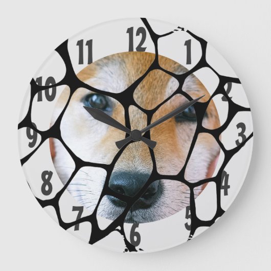 ペットパーソナライズされたの家族のペット ラージ壁時計 (正面)