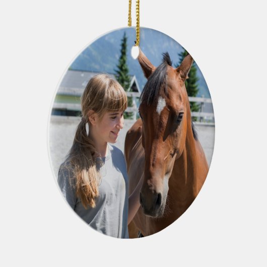 ペットパーソナライズされたの最高の馬の名前と写真 セラミックオーナメント (右)