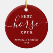 ペットパーソナライズされたの最高の馬の名前と写真 セラミックオーナメント (裏面)