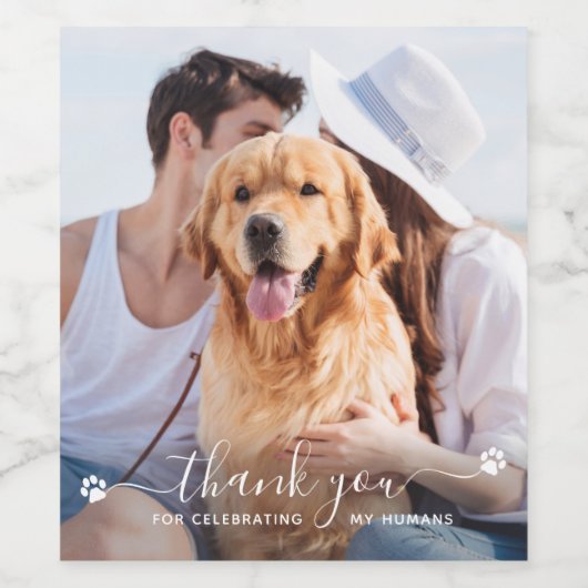 ペットパーソナライズされたの犬に感謝結婚 ワインラベル (シングルラベル)