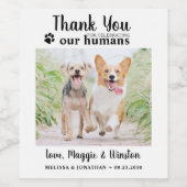 ペットパーソナライズされたの犬に感謝結婚 ワインラベル (シングルラベル)