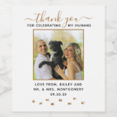 ペットパーソナライズされたの結婚写真ありがとう ワインラベル (シングルラベル)