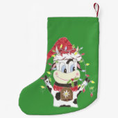 ペットパーソナライズされたの緑のクリスマスストッキング スモールクリスマスストッキング (裏面)