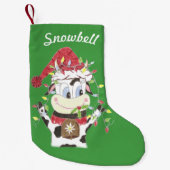 ペットパーソナライズされたの緑のクリスマスストッキング スモールクリスマスストッキング (正面)