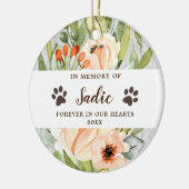 ペットパーソナライズされたの飼い場喪失 セラミックオーナメント (左)
