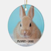 ペットパーソナライズされたウサギ写真名クリスマスツリー セラミックオーナメント (左)