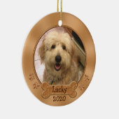 ペットパーソナライズされたオーナメントあなたの2枚の写真， 2文字 セラミックオーナメント (右)