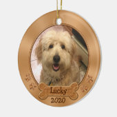 ペットパーソナライズされたオーナメントあなたの2枚の写真， 2文字 セラミックオーナメント (左)