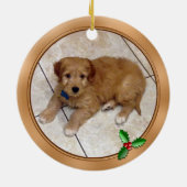 ペットパーソナライズされたオーナメントあなたの2枚の写真， 2文字 セラミックオーナメント (裏面)