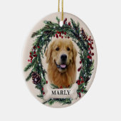 ペットパーソナライズされたオーナメント、ドッグクリスマス2022 セラミックオーナメント (右)