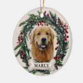 ペットパーソナライズされたオーナメント、ドッグクリスマス2022 セラミックオーナメント (左)