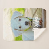 ペットパーソナライズされたカスタムの写真 シェルパブランケット (正面(横))