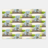 ペットパーソナライズされたカスタムの写真 ラッピングペーパーシート (正面3)